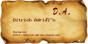 Ditrich Adrián névjegykártya